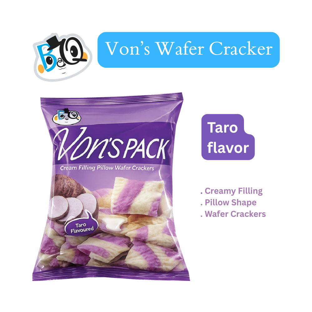 BQ Von’s Pillow Wafer Crackers - Taro (40pcs)