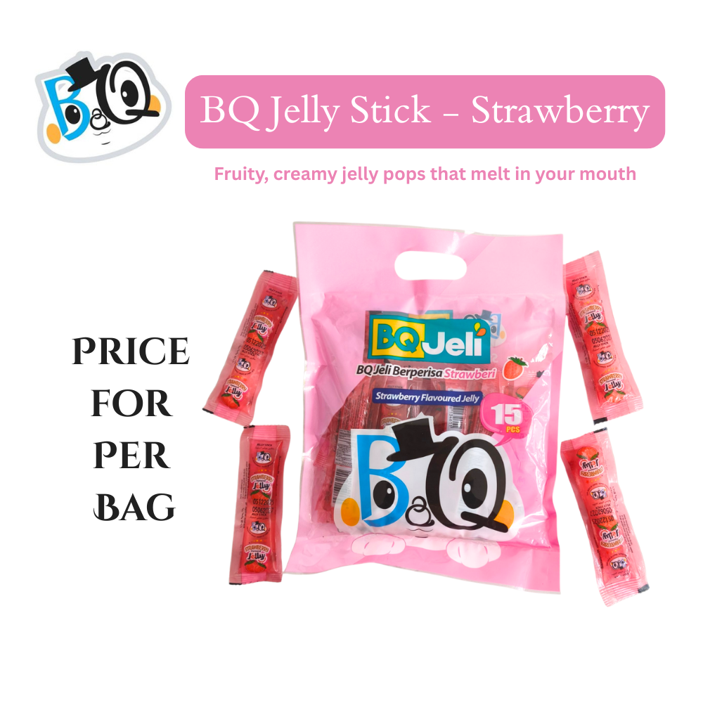 BQ Jelly Sticks - Strawberry Flavour (1 Box) pudding ice cream