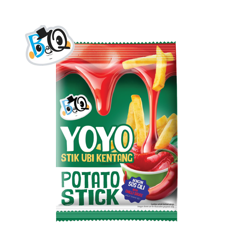 BQ Yoyo Potato Stick with Tomato & Chilli sauce (Big 10pcs)