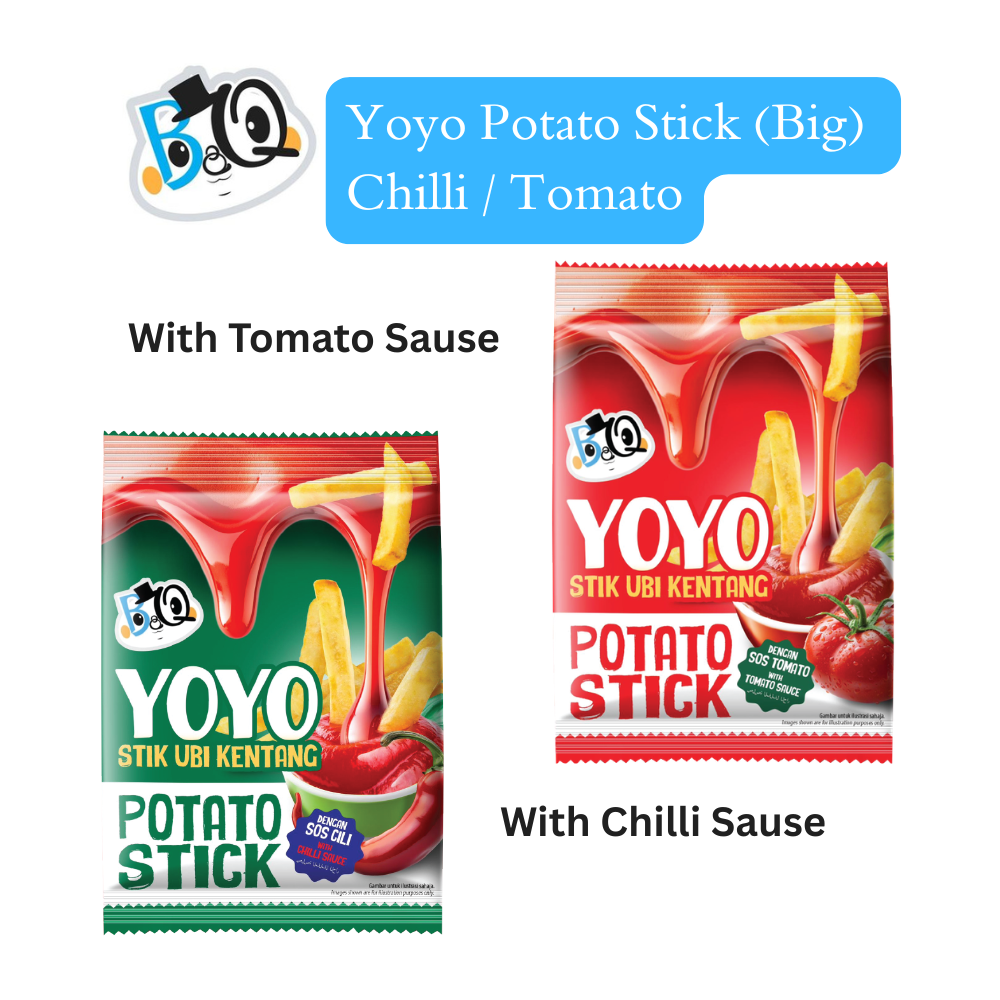 BQ Yoyo Potato Stick with Tomato & Chilli sauce (Big 10pcs)