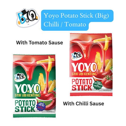 BQ Yoyo Potato Stick with Tomato & Chilli sauce (Big 10pcs)