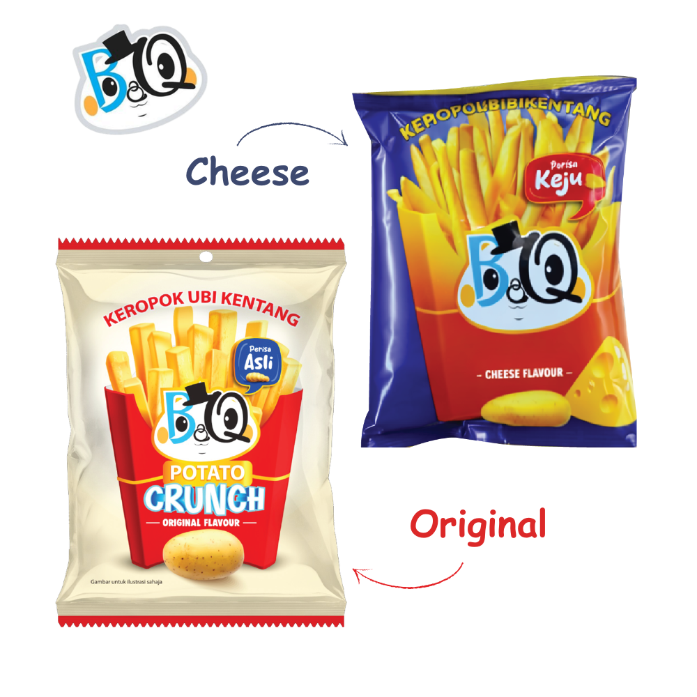 BQ Potato Crunch with Original & Cheese flavor (Small 30pcs)