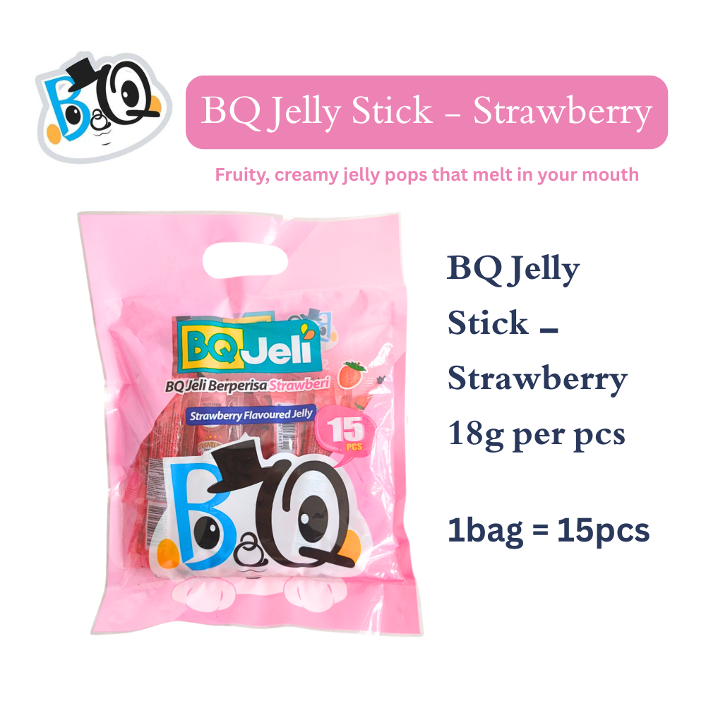 BQ Jelly Sticks - Strawberry Flavour (1 Box) pudding ice cream