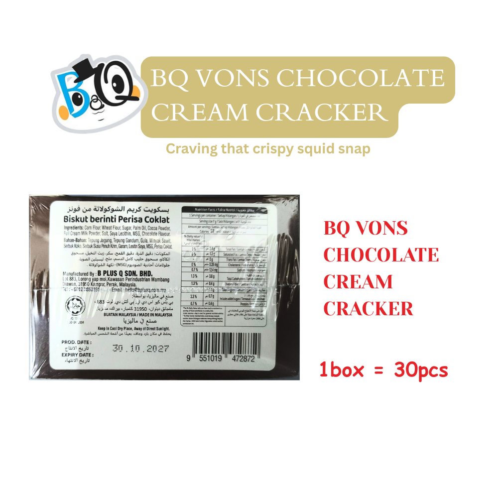 BQ Von's Chocolate Cream Cracker 30pcs