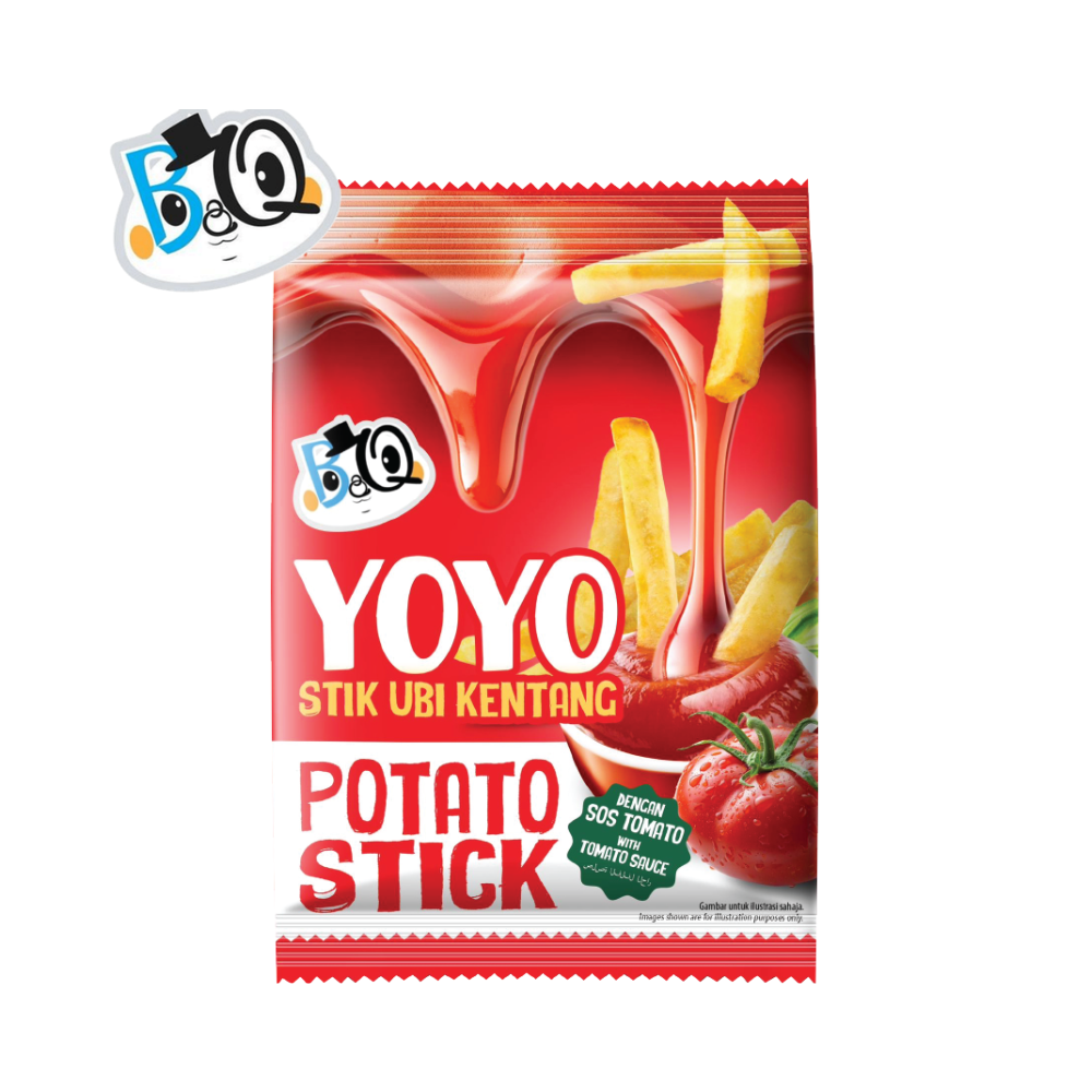 BQ Yoyo Potato Stick with Tomato & Chilli sauce (Big 10pcs)