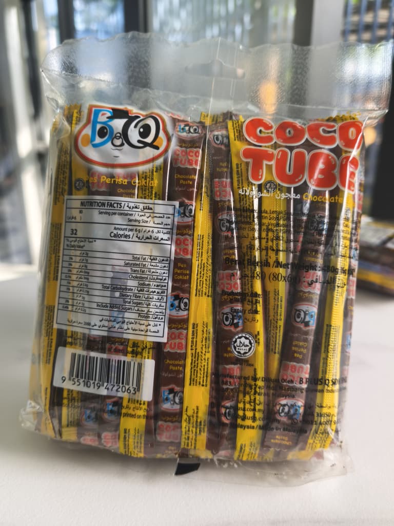 BQ Coco Tube Creamy Chocolate Paste 80 sticks per Pack