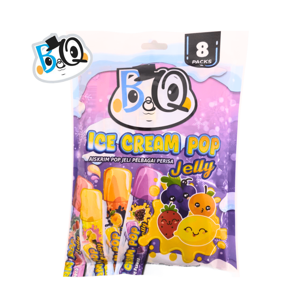 BQ Ice Cream Pop Jelly  Mixed Flavor Mango / Strawberry / Orange / Blueberry  (Price for 1 box)