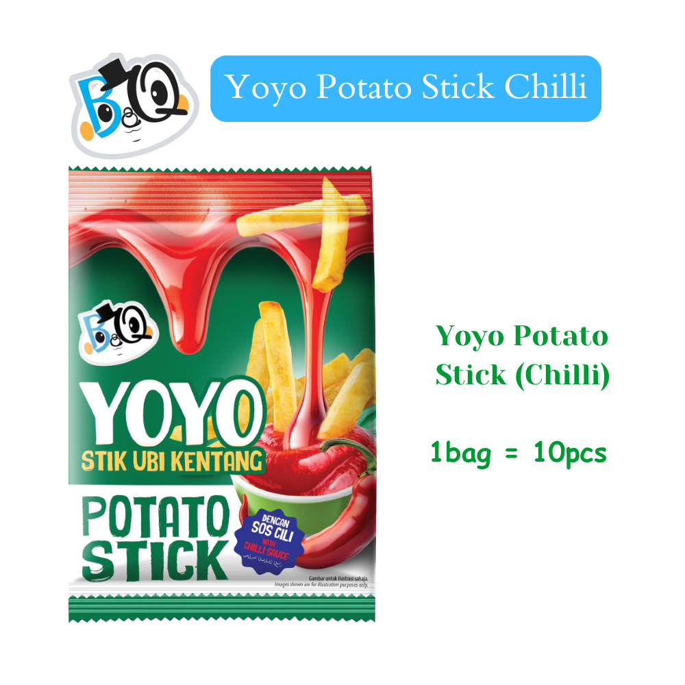 BQ Yoyo Potato Stick with Tomato & Chilli sauce (Big 10pcs)
