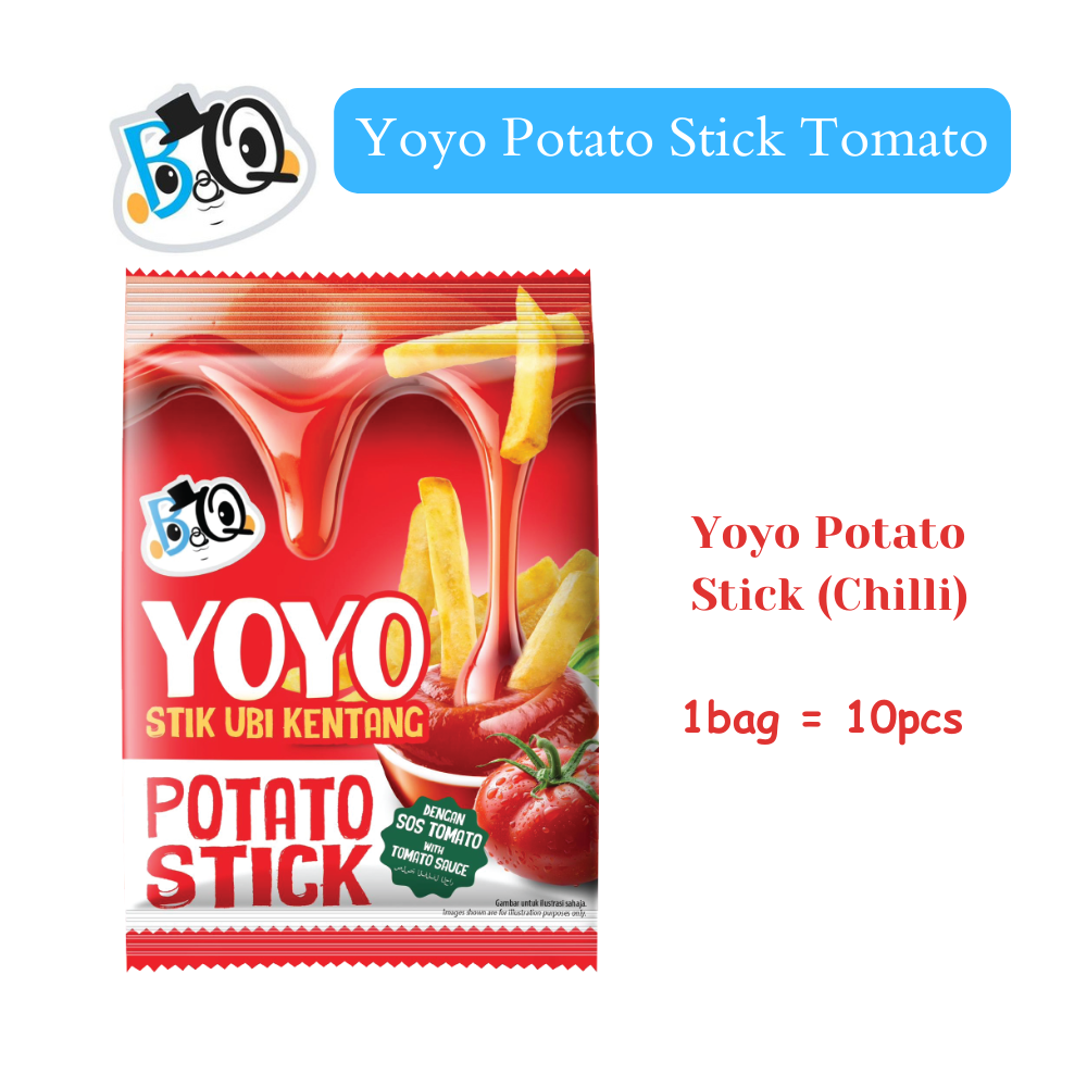 BQ Yoyo Potato Stick with Tomato & Chilli sauce (Big 10pcs)