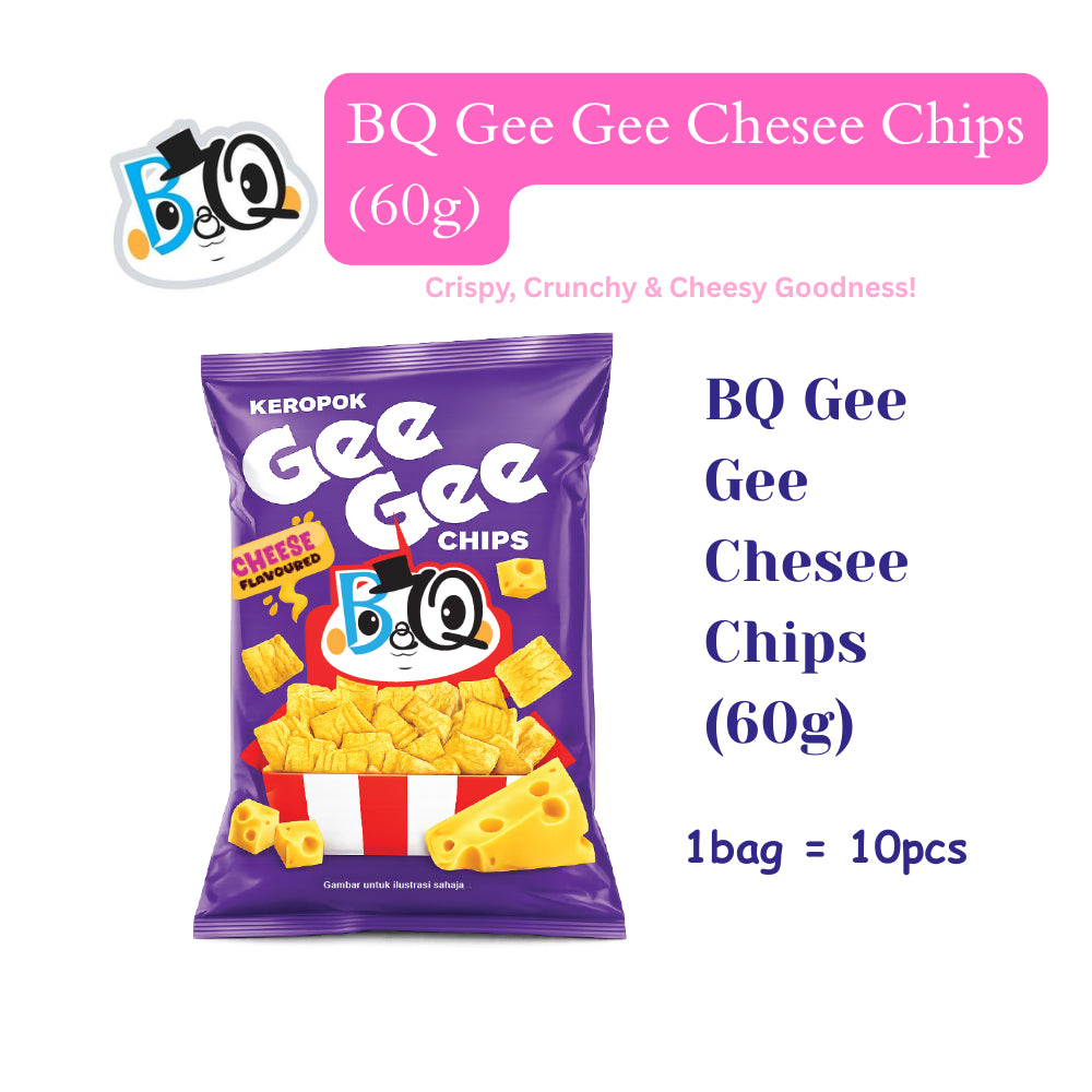 BQ Gee Gee Premium Cheese Chips (Big 10pcs)ubi kentang keropok snacks snek halal