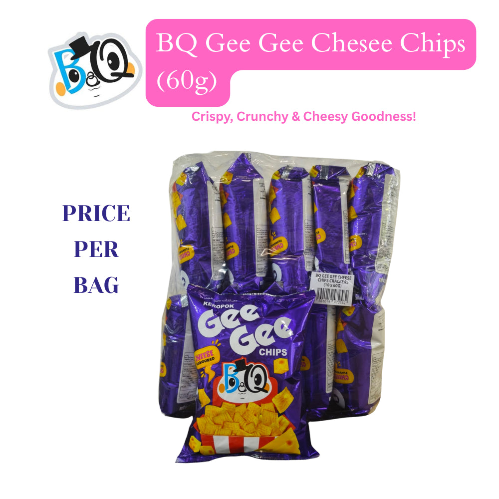BQ Gee Gee Premium Cheese Chips (Big 10pcs)ubi kentang keropok snacks snek halal