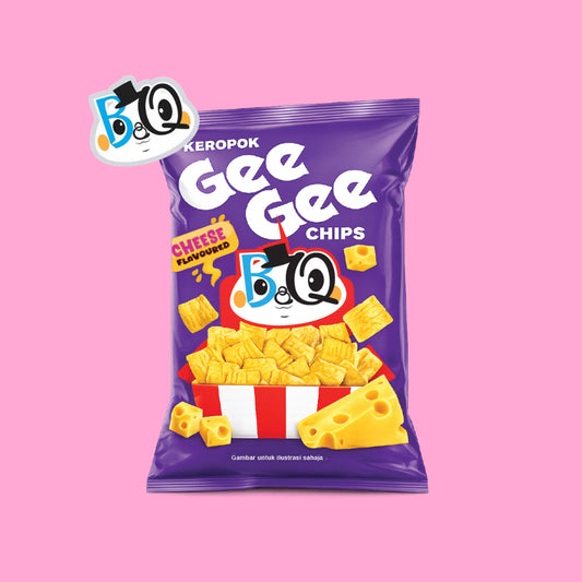 BQ Gee Gee Premium Cheese Chips (Big 10pcs)ubi kentang keropok snacks snek halal