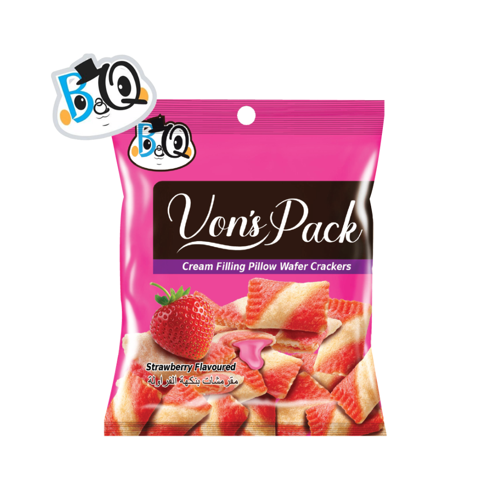 Von’s Pillow Wafer Crackers - Strawberry (40pcs)